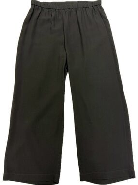 Silk Eileen Fisher elastic waist pants, size S M crop cropped 23" - 23.5" inseam